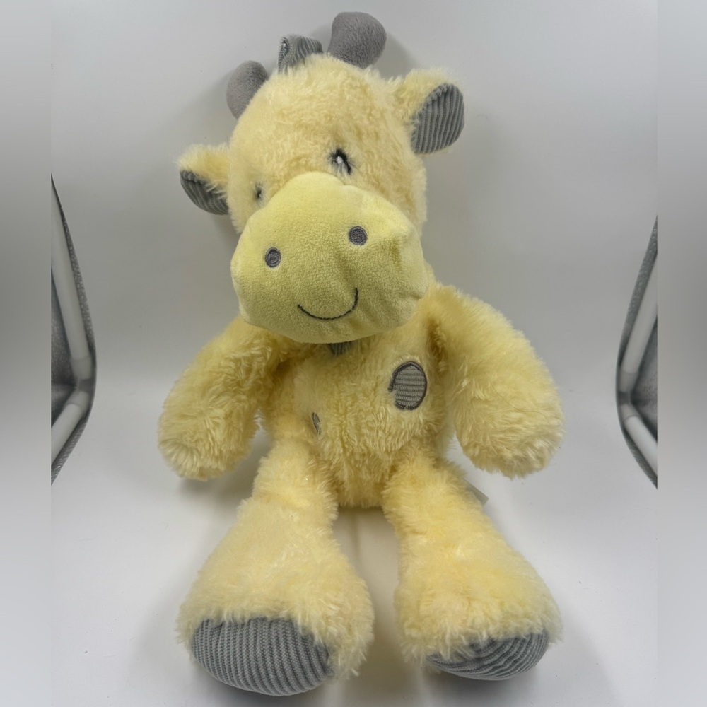 Spark Create Imagine Yellow and Grey Chime Rattle Crinkle Mane Giraffe Plush 15”